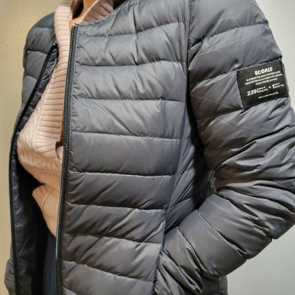 Ecoalf Womans Puffer Down Filled Quilted Gray Eco-Friendly Jacket Size Small - Picture 2 of 6
